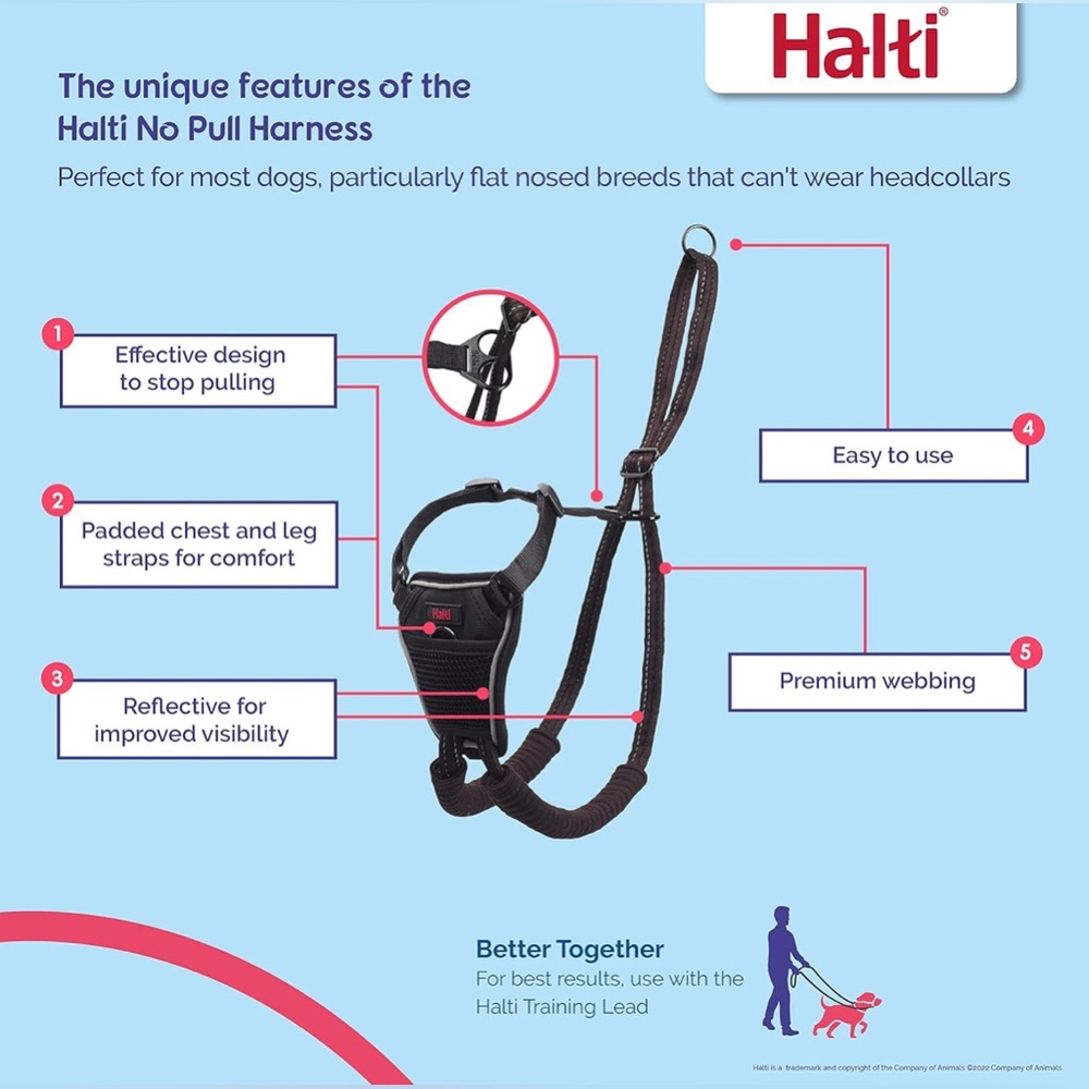 3/$15 NWT Halti No Pull Harness Size Medium Makes Walking Easy - Picture 7 of 9